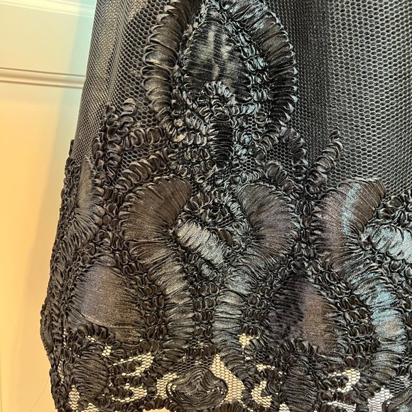 MAJE - BLACK EMBROIDERED DRESS with Mesh Overlay Size 2-4 US, Size 1 EU - Picture 8 of 14